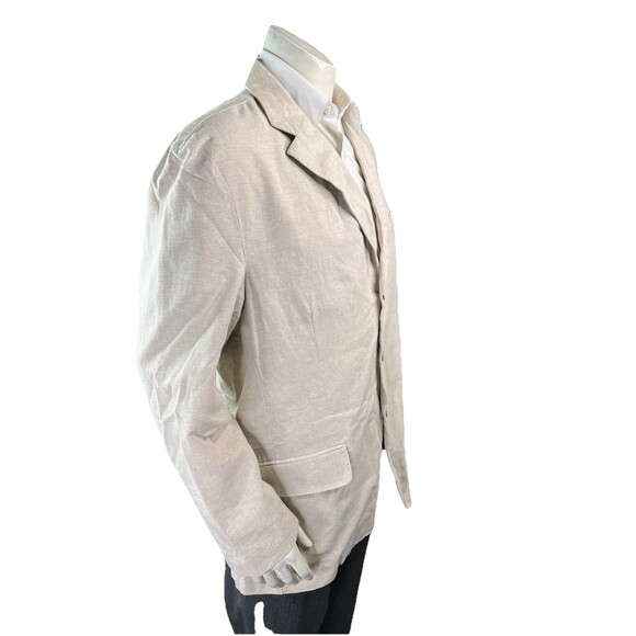 Havanera Co Men XL Blazer Summer Breeze Beige Linen Blend Unstructured - Picture 3 of 12